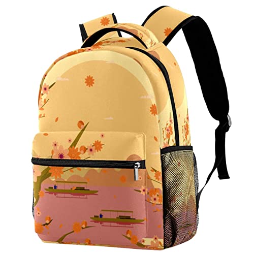 Sac à dos fleurs de pêcher pour soulager le dos avec les livres d'école