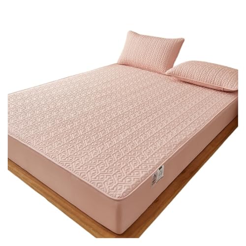 Protège-matelas de luxe en coton surmatelas matelassé Queen rose - 2