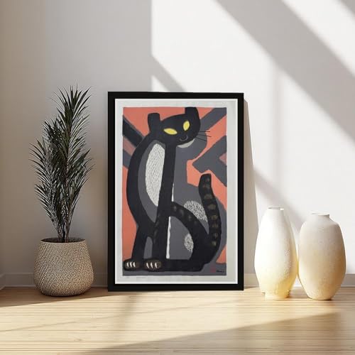 Toile chat tomoo longue queue cadre suspendu déco salon moderne - 6