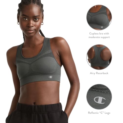 Image of Champion Women's The Infinity Racerback Sports Bra, Moderate Support, Seamless, Moisture-Wicking