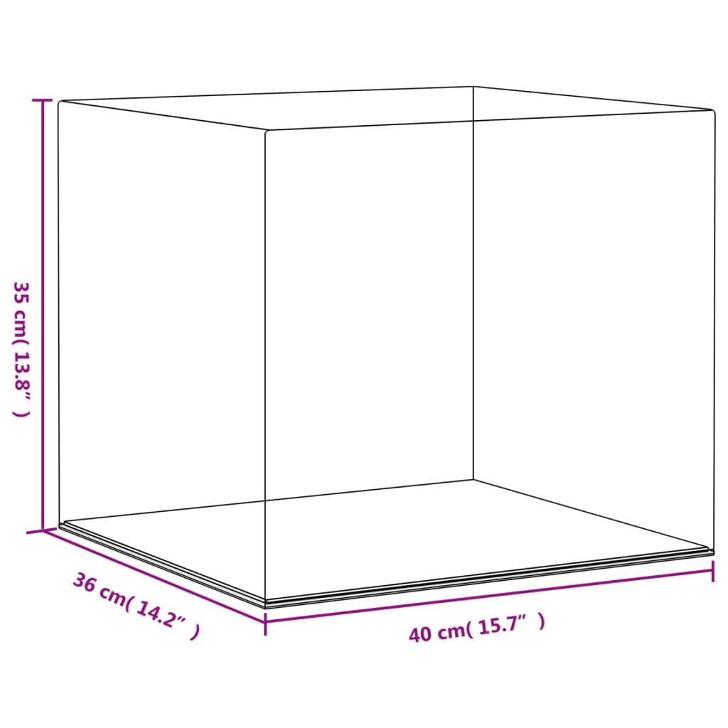 Vitrina acrílica 40 x 36 x 35 cm, protección contra el polvo, caja para coleccionables, figuras, modelos, transparente