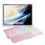 Touches avec rétroéclairage RGB 7 couleurs-Le clavier pour iPad Pro 11 pouces est équipé d’un rétroéclairage RGB à 7 couleurs coordonnées, qui projette de belles couleurs à travers les caractères et lettres de touches gravés au laser. Il dispose de 3 niveaux de luminosité ajustables, vous permettant d’éditer du contenu dans des environnements sombres sans accroc.