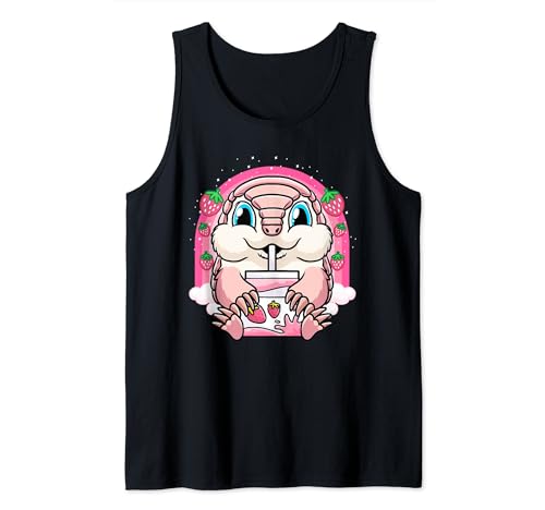 Gürtelmull Gürteltier Erdbeermilch Trinken Kawaii Tank Top
