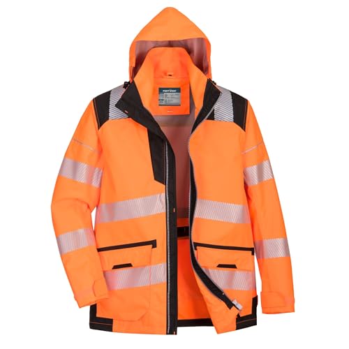 Parka de travail 5 en 1 Portwest PW3 HV restez visible au chaud sur vos chantiers taille M