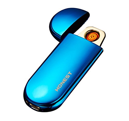 Homies 1 Piece New Slim Creative USB Lighter Metal Windproof USB Rechargeable Cigarette Smoke Lighter Gadgets Arc Lighter Windproof TSA Approved(Color: Multi: Sent at Random)-image-44