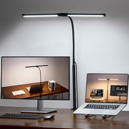 Voncerus LED Desk Lamp for Home Office, Double Head Architect
