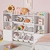 Xilingol Kids Toy Storage Organizer W/8 Removable Toy Bins, 4-Tier Toy Organizers W/6 Storage Cubbies, Kid Bookshelf and Toy Storage for Playroom, Bedroom, Kids Room, Classroom #2
