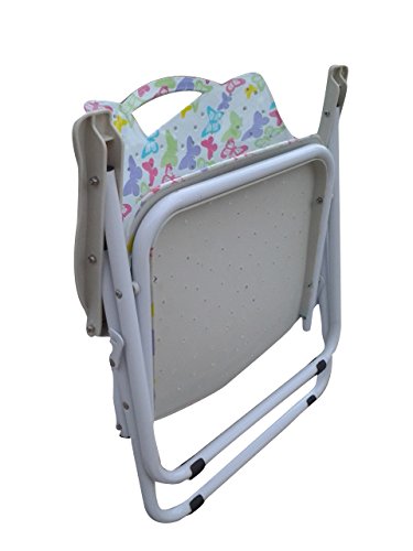 Image of AMAZE Foldable Kids Baby 1 Table-2 Chair Set-Multipurpose Study, Dining, Play, Writing & Craft Activity Table|Powder Coated Iron Frame, Portable & Space Saving- Multicolor Butterfly Print