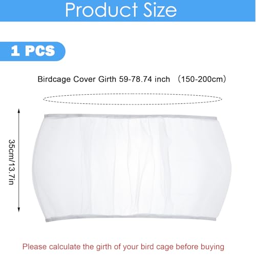 Prasacco 1 pcs Vogelkäfig Netz,Vogelkäfig Zubehör Vogeldecke für Käfig Abdeckung Groß Schutznetz Vögel Einstellbar Abdeckung Samenfänger Schutznetz für Papageien Mesh Runde Quadratische Käfige(Weiß)