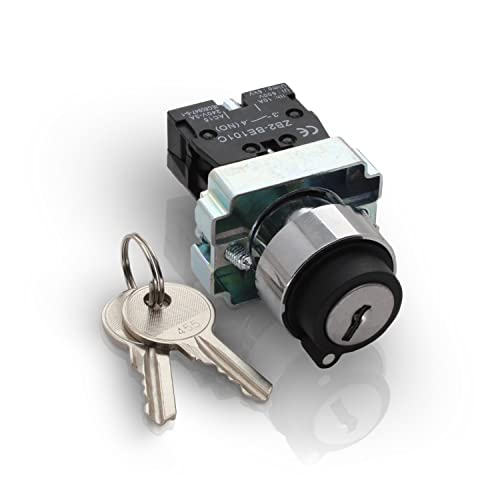 Shopcorp - 2 Position Maintained Selector Rotary Key Switch - Self-Lock Switch, 22Mm Mounting Hole Size, 1No Control Function, 415V Voltage And 10A Contact Current - Xb2-Bg21 Model #TOP24