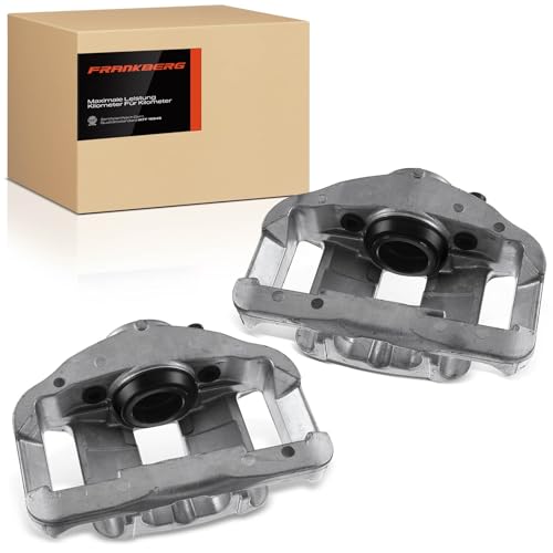 Frankberg 2x Brake Caliper Disc Brake Front Left Right Aluminium Compatible with 5 Series E60 5 Series Touring E61 6 Series E63 6 Series Cabriolet E64 7 Series E65 E66 E67 Replace# 34116753660