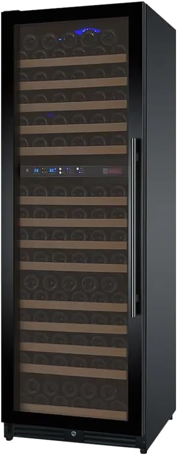 24" Wide FlexCount II Tru-Vino 172 Bottle Dual Zone Black Left Hi...