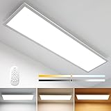 Aimosen Dimmbar LED Panel Deckenleuchte 100x25cm, 24W Super Deckenpanel Lampe mit Fernbedienung, 2700K-6500K LED Panel mit Memory Funktion, 3 Farbtemperatur Deckenbeleuchtung für Büro Wohnzimmer Wer