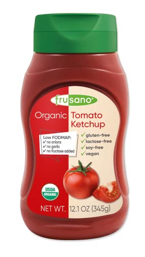 Frusano Set Of 3 Organic Ketchup 10.1 Fl Oz | Low Fodmap, No Added Fructose, Lactose And Gluten Free | Usda Organic Real Flavor Taste #TOP2