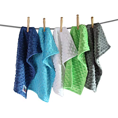 Baby 5 Pack Minky Dot Burp Cloths (Choose Color) (Boys)4