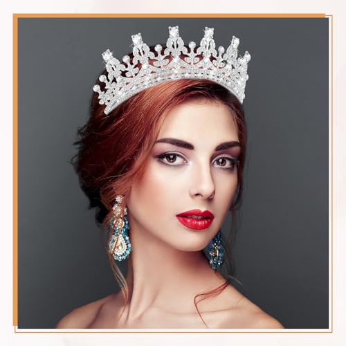 Wavyknot 10 Pieces Crown Tiara for Women Crystal Headband with Comb Princess Rhinestone Queen Crown Bridal Hair Accessories Jewelry for Women Prom Birthday Party Wedding Gifts(Silver) by Wavyknot - Image 3