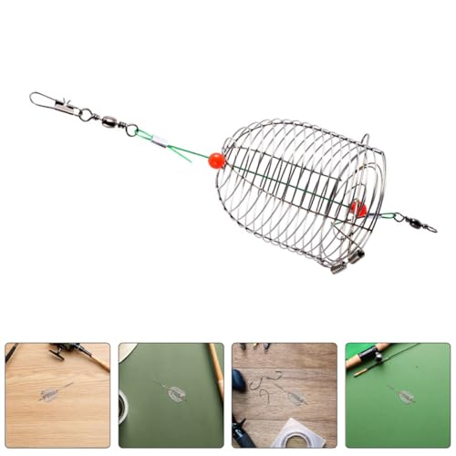 Accessoire matériel pêche carpe avec cage à appâts en acier inoxydable - 7