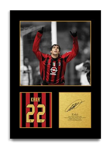 ✯ UN REGALO CHE Adoreranno - Segna un vincitore di livello mondiale con questa foto stampata firmata di una delle leggende del calcio più famose al mondo, Kaka. Il primo regalo per loro e i migliori punti per regalare a te – dietro la rete!