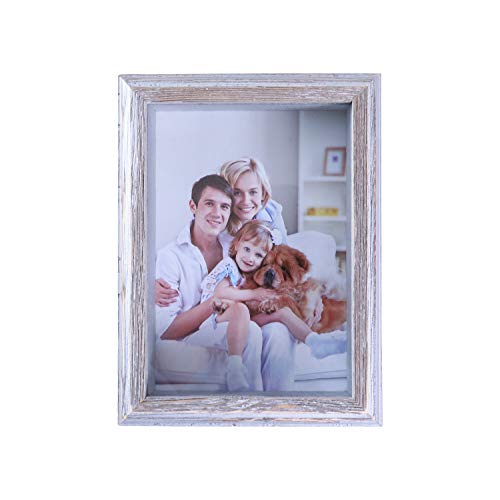 image for MEMOLIN 5x7 Shadow Box 3D Rustic Picture Frames, Deep Wood & HD Glass 