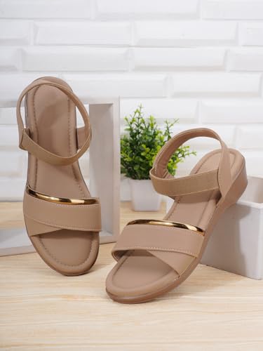 Image of SKOLL Wedges Heels Sandals For Women, Comfortable Heel, Ankle Straps