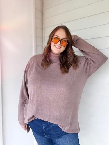 Image of TIYOMI Plus Size Sweater Tops for Women Turtleneck Warm Pullover XL-5XL