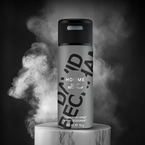 Image of David Beckham Homme Deodorant Spray for Men | Citrus, Ginger & Black Pepper | Leather & Cashmere Wood Fragrance | 150ml