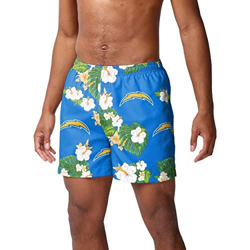Image of FOCO NFL Mens NFL Team Logo Floral Hawaiian Swim Suit Trunks