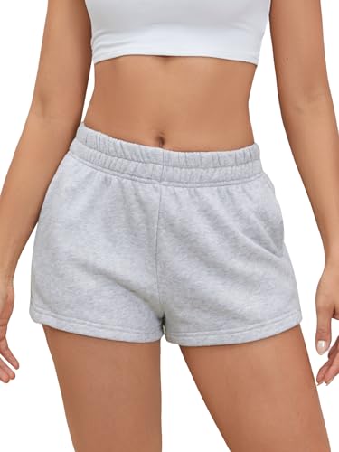 SOLY HUX Women's Sweat Shorts Casual Summer Elastic High Waist Running Lounge Shorts with Pockets2