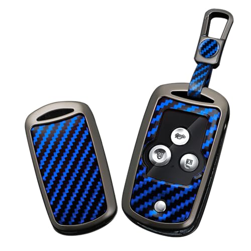 Coque de clé rabat Honda Civic étui en métal bleu haute finition