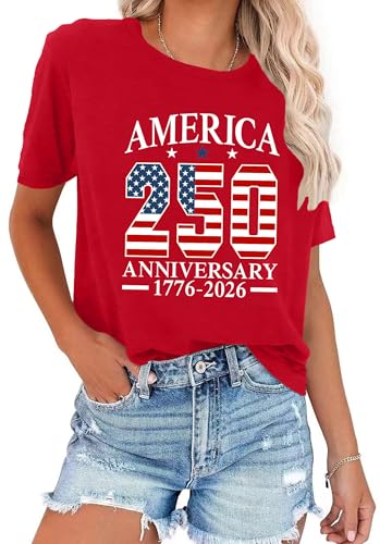 Image of Ithalt Women 4th of July Shirt Fourth of July Shirts USA Sequin Tshirt American Patriotic T-Shirt Stripes Tee Tops