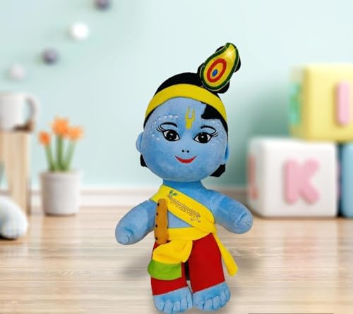 Image of Krishna Soft Toy Plush Laddu Gopal Kanha Ji Stuffed Doll for Kids & Babies Soft and Washable Kanha Krishna Toy for Janmashtami, Religious Festivals, Devotional Play & Gifting