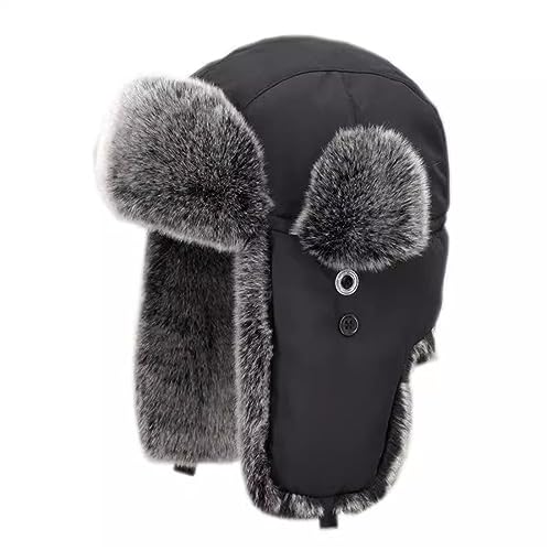 Image of Hat Men and Women Winter Skiing Cap Warm Faux Fur Hunting Trapper Hat