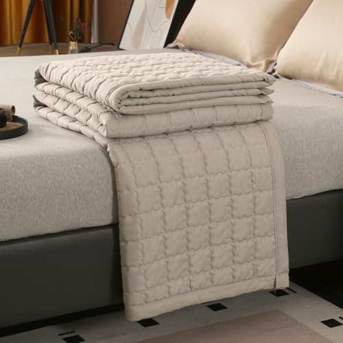 Highdi Bedding Edredón Acolchado, 2.5 TOG Microfibra Bedding Ligero Edredón Color Liso Edredon Cama, Manta de Cama para Sala de Estar, Dormitorio, Estudio (Camel,180x200cm)