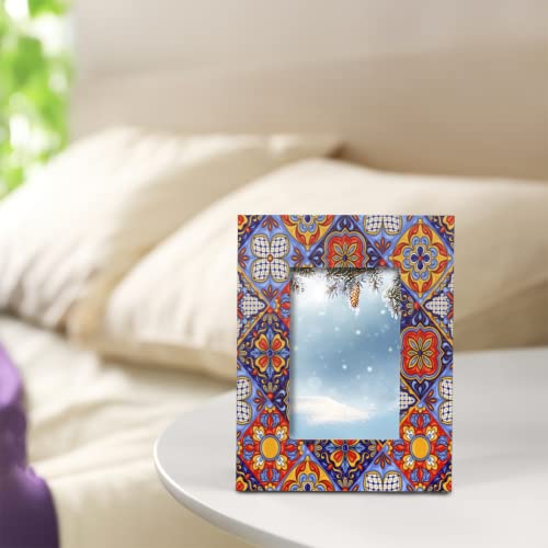Bardic Mexican Talavera 4X6 Picture Frames, Ethnic Ceramic Tile Wooden Photo Frames Wall Or Tabletop Display For Home Office Hotel Decor #TOP5
