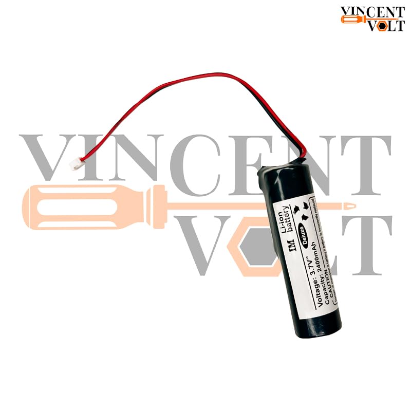 Image of Vincentvolt 18650 3.7 Volts 2400mAh Lithium Ion Battery with Small 2 Pin Male JST Connector and BMS | Rechargeable | Compact Size | Single Cell | 18650 Battery (1)