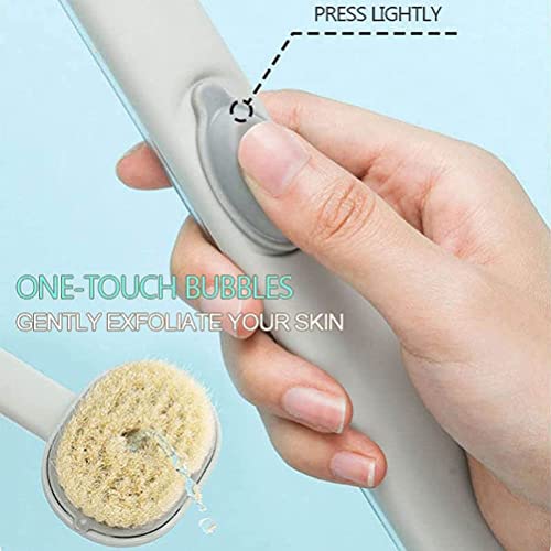 CaCaCook Shower Back Brush, Liquid Bath Brush with Long Handle, Exfoliating Soap Dispenser Brush for Shower - Image 3