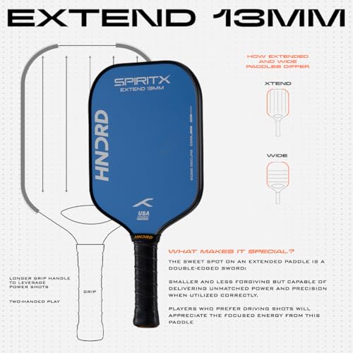 Image of Hundred Spirit X Pop - Pickleball Paddle | 13mm Core | Wide Body Power Paddle | Enhanced Sweet Spot | Ideal for Beginners & Intermediate Players | Free Paddle Bag