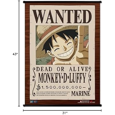 One Piece - Wanted Poster Monkey D. Luffy Wall Scroll