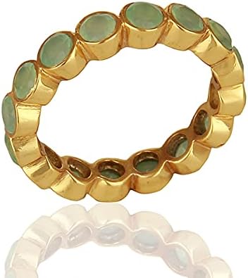 Aqua Chalcedony Ring, Sterling Silver Ring, Handmade Rings, Green Chalcedony Ring, Wedding Ring 3X3mm Round Gemstone Ring For Women