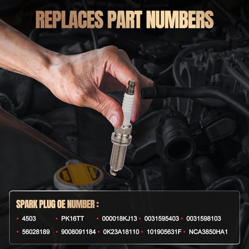 Image of Iridium Spark Plug 4503 6 Pack for Honda Accord | Fits Accord /Odyssey Integra /Legend Elantra /Santa Fe /Sonata Rio /Sedona /Sorento /Sportage Altima Camry /Corolla /Prius /Yaris