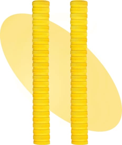 CLOVERBYTE Bat Replacement Yellow Grip Pack of 2 Soft Rubber Cricket bat Handle Grip Coil (B0C6K7J4JY) Amazon Price History, Amazon Price Tracker