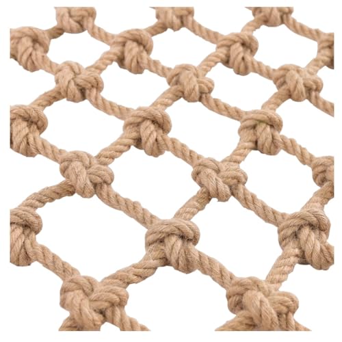 Multi-Functional Hemp Rope Net Garden Netting Cargo Net Automotive Cargo Nets Decorative Fences Decking Rope Netting for Home and Garden Applications(2x2m)