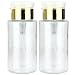 PANA Brand 7oz. (Quantity: 2 Pieces) Professional Push Down Liquid Pumping Bottle Dispenser (Gold Lid Clear Bottle, NO WORDING!!)