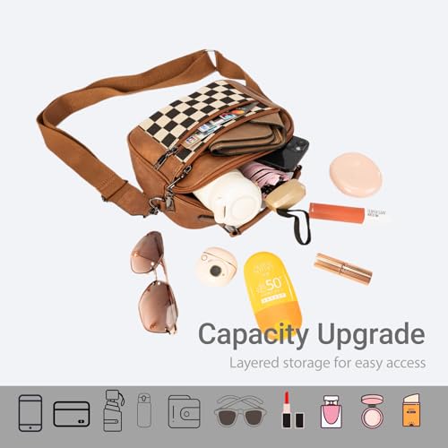 Leather Crossbody Bag for Women,Small Cross Body Trendy Vegan Purses for Women with Adjustable Shoulder Strap3