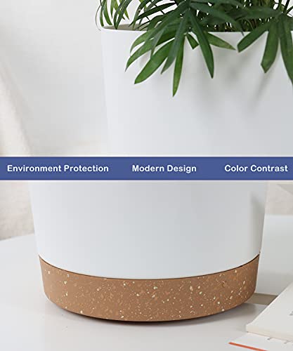 Kubvici Planters For Indoor Plants, 8 Inch Plant Pots 2 Pack Flower Pots With Drainage And Saucer For Indoor Outdoor Plants, Plastic Indoor Planter Garden Pot White 8” #TOP5
