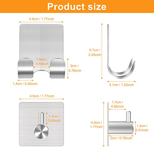 Cgbe Razor Holder For Shower, 2 Packs Razor Holder And 2 Packs Shower Hooks, Self Adhesive Shaver Holder Hanger Hooks For Bathroom, Damage Free Wall Hooks For Razor Shaver Loofah Sponge #TOP2