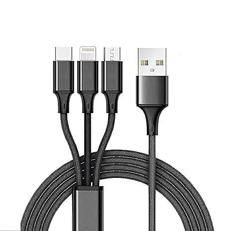 MAXXOX Unbreakable 3 in 1 USB Fast Charging Cable with Type C, MIni, Micro USB Port with 2.1 A, Compatible with i-Devices And Android Devices (Trio-11, Black) (B0DDMBCLQG) Amazon Price History, Amazon Price Tracker