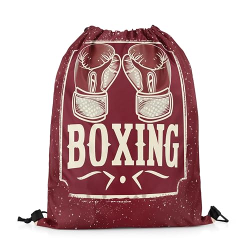 Erosebridal Boxing String Backpack Boxing Gloves Foldable Drawstring Backpack Starry Sky Drawstring Bags Fight Sports Theme Draw String Back Bag,13X15.7