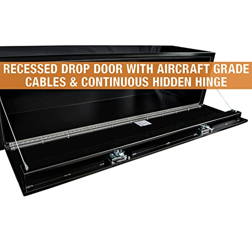 Image of Buyers Products 1704303 Black Steel Underbody Truck Tool Box, 24x24x30 Inch | Truck Bed & Underbelly RV Storage Box, Locking T-Latch, Weather-Resistant, Heavy-Duty Flatbed Job Box, Made in USA