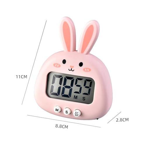 Minuteur de cuisine rose et compte à rebours numérique compact - 5